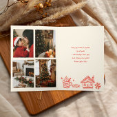 Rode speelse hand getrokken Doodle grillige kerst Kaart