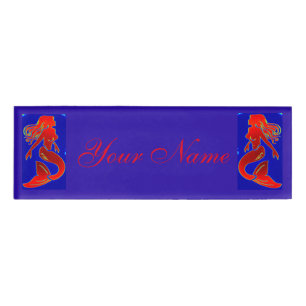 Rode speld-omhooggaande meerminnen Thunder_Cove Naambadge