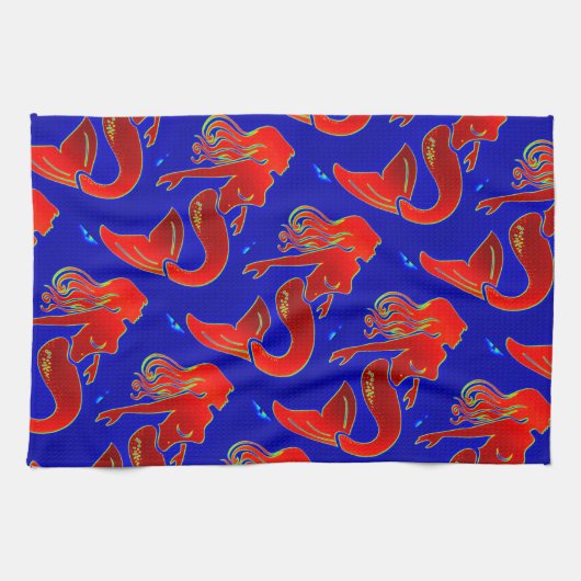 rode speldzeemachtigen theedoek (Horizontaal)