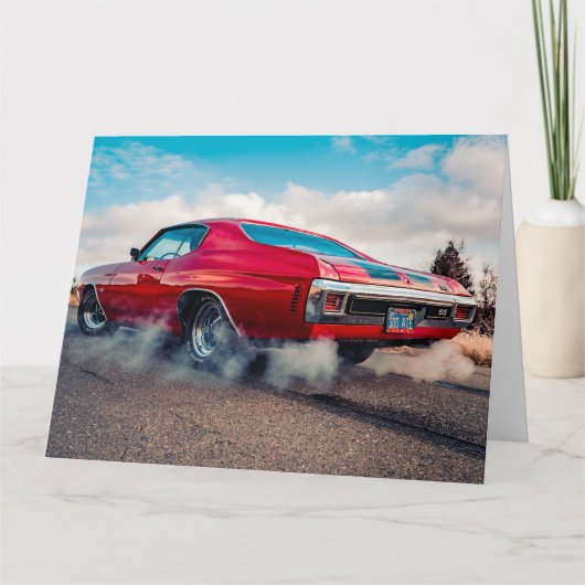 RODE SPIEGELAUTO SPORTS CAR BIRTHDAY Kaart (Voorkant)