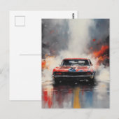 Rode Spier Auto hoofd op Briefkaart (Voorkant / Achterkant)