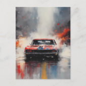 Rode Spier Auto hoofd op Briefkaart (Voorkant)