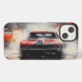 Rode Spier Auto hoofd op iPhone Hoesje (Achterkant horizontaal)