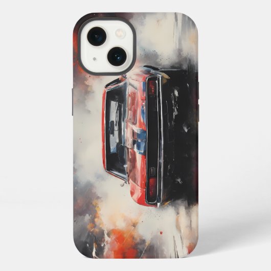 Rode Spier Auto hoofd op iPhone Hoesje (Achterkant)