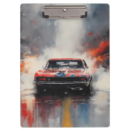 Rode Spier Auto hoofd op Klembord