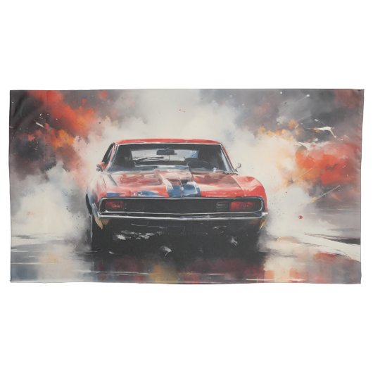 Rode Spier Auto hoofd op Kussensloop (Voorkant-Links)