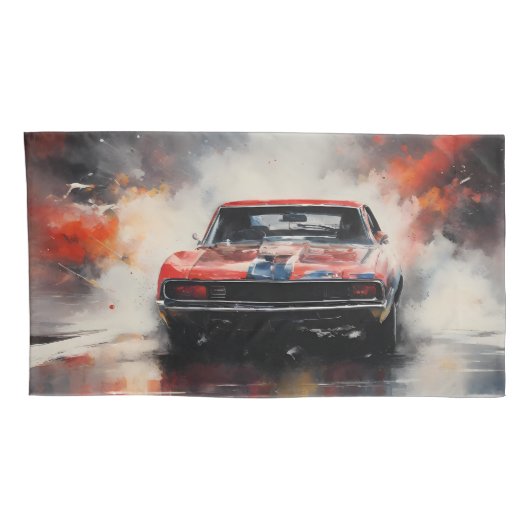 Rode Spier Auto hoofd op Kussensloop (Achterkant-Rechts)