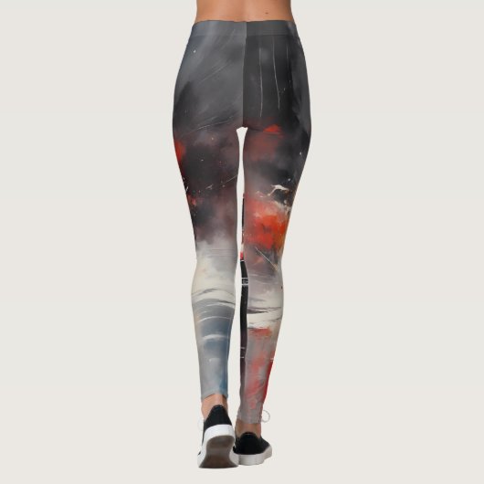 Rode Spier Auto hoofd op Leggings (Achterkant)