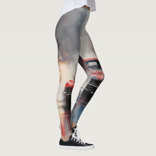 Rode Spier Auto hoofd op Leggings (Rechts)