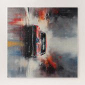 Rode Spier Auto hoofd op Legpuzzel (Horizontaal)