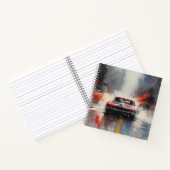 Rode Spier Auto hoofd op Notitieboek (Binnen)