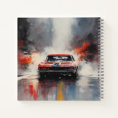 Rode Spier Auto hoofd op Notitieboek (Achterkant)
