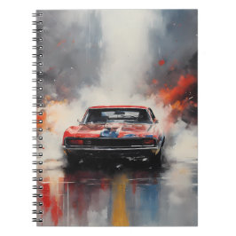 Rode Spier Auto hoofd op Notitieboek