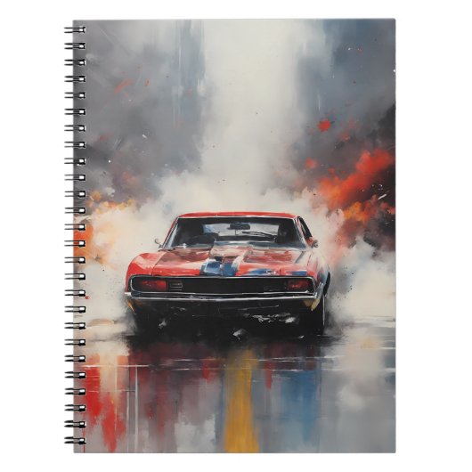 Rode Spier Auto hoofd op Notitieboek (Voorkant)