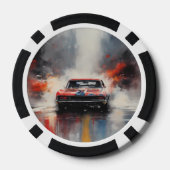 Rode Spier Auto hoofd op Poker Chips (Achterkant)