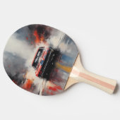 Rode Spier Auto hoofd op Tafeltennisbatje (Zijkant)