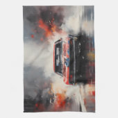 Rode Spier Auto hoofd op Theedoek (Verticaal)