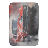  Rode Spier Auto met zilveren streep Badmat (Voorkant Verticaal)