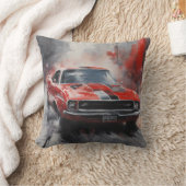 Rode Spier Auto met zilveren streep Kussen (Deken)