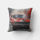 Rode Spier Auto met zilveren streep Kussen (Achterkant)