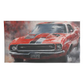 Rode Spier Auto met zilveren streep Kussensloop (Achterkant-Rechts)