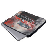  Rode Spier Auto met zilveren streep Laptop Sleeve (Voorkant onderkant)