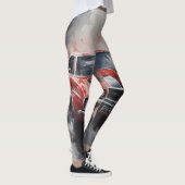 Rode Spier Auto met zilveren streep Leggings (Rechts)