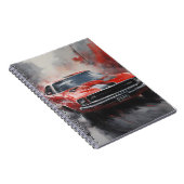 Rode Spier Auto met zilveren streep Notitieboek (Rechterzijde)