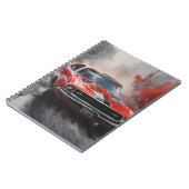 Rode Spier Auto met zilveren streep Notitieboek (Linkerzijde)