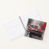  Rode Spier Auto met zilveren streep Notitieboek (Binnen)