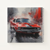  Rode Spier Auto met zilveren streep Notitieboek (Achterkant)
