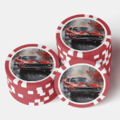  Rode Spier Auto met zilveren streep Poker Chips (Opstapeling)
