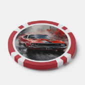 Rode Spier Auto met zilveren streep Poker Chips (Enkel)