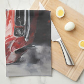  Rode Spier Auto met zilveren streep Theedoek (Quarter Fold)