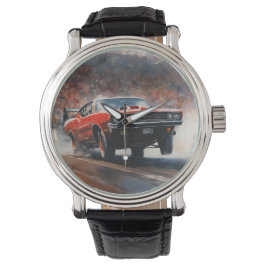Rode Spierwagen Horloge