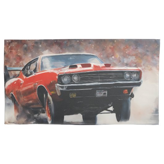 Rode  Spierwagen Kussensloop (Voorkant-Links)