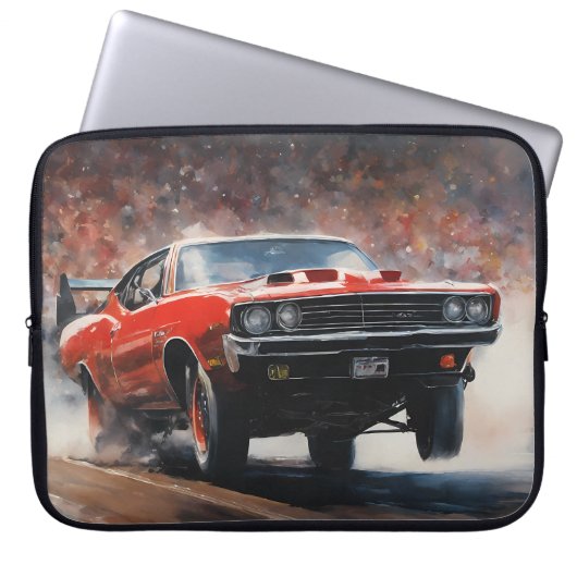 Rode  Spierwagen Laptop Sleeve (Voorkant)