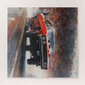 Rode  Spierwagen Legpuzzel (Horizontaal)