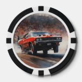 Rode  Spierwagen Poker Chips (Voorkant)