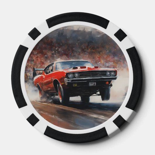 Rode Spierwagen Poker Chips (Achterkant)