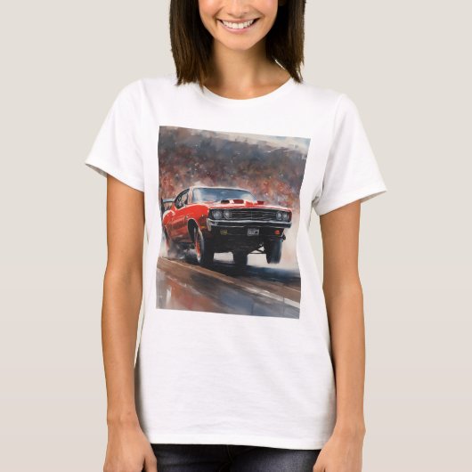 Rode  Spierwagen T-shirt (Voorkant)
