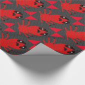 Rode spin-bruin wandschilderen, kunst voor kindere cadeaupapier (Hoek)