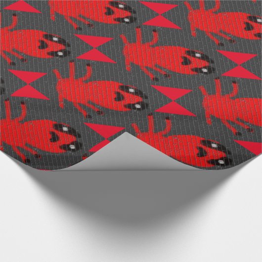 Rode spin-bruin wandschilderen, kunst voor kindere cadeaupapier (Hoek)