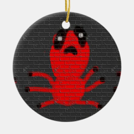 Rode spin-bruin wandschilderen, kunst voor kindere keramisch ornament (Voorkant)