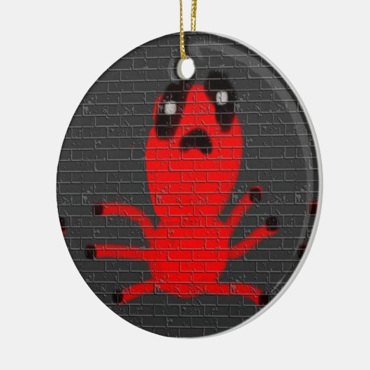 Rode spin-bruin wandschilderen, kunst voor kindere keramisch ornament (Links)