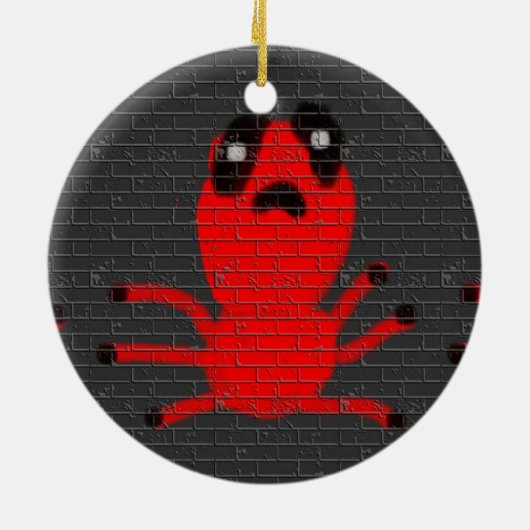 Rode spin-bruin wandschilderen, kunst voor kindere keramisch ornament (Achterkant)