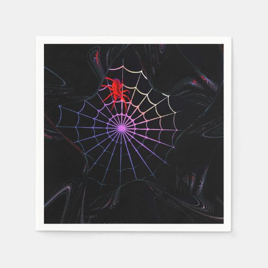 Rode spin in een gloeiend web servet (Voorkant)