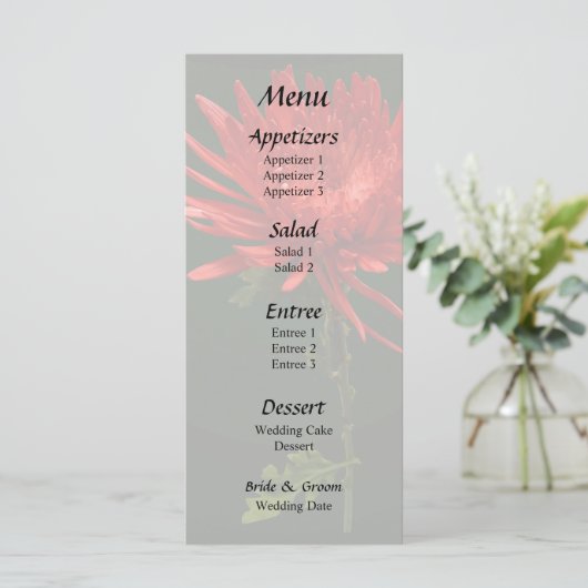 Rode Spin Mum Menu (Staand voorkant)
