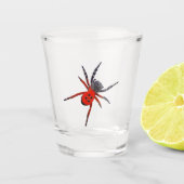 Rode spin shot glas (Voorkant)