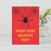 Rode Spin Uitnodiging voor Griezelig Halloween Fee (Staand voorkant)